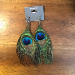 Express, Peacock feather earrings